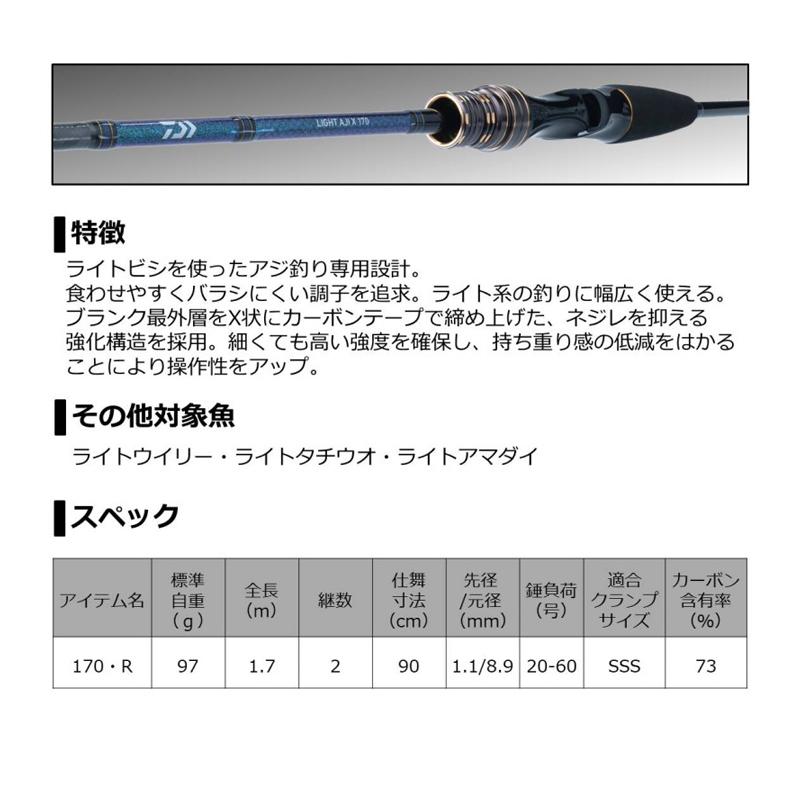 バットセク ダイワ アジ釣り ライトアジ 釣具のfto 通販 Paypayモール ライトアジ X 170 R 船