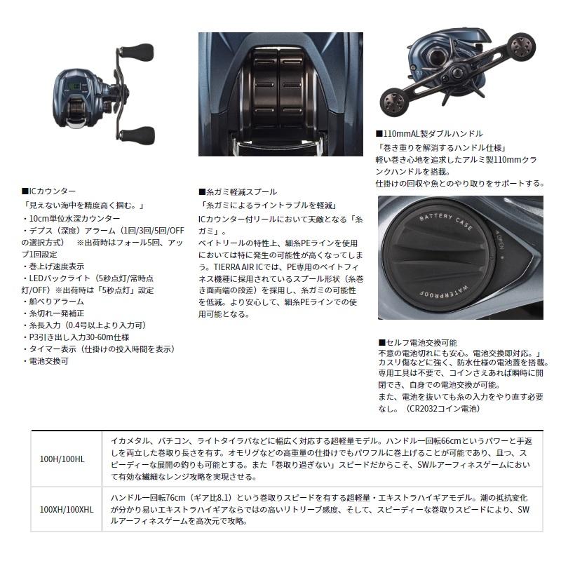 DAIWA（ダイワ） ティエラ AIR IC 100H / カウンター付 リール 右巻