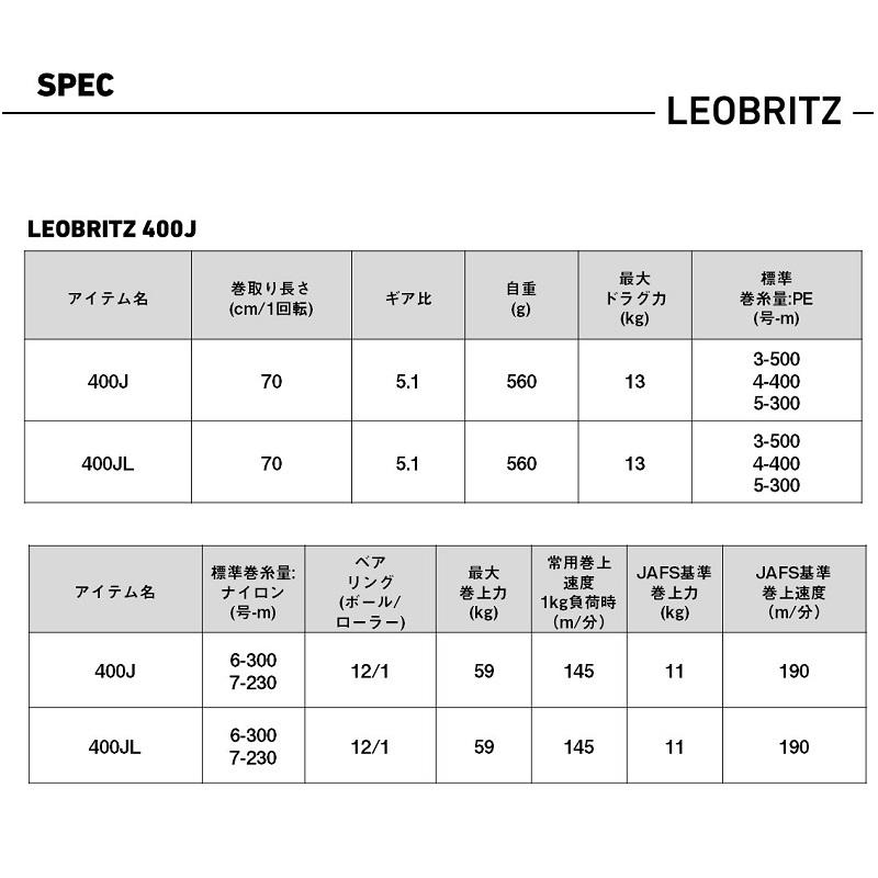 DAIWA（ダイワ） レオブリッツ 400J / 電動 リール 船釣り 右巻 : 釣具