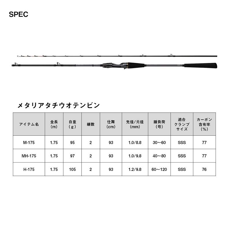 DAIWA（ダイワ） メタリアタチウオテンビン MH-175 / 船 竿 太刀魚