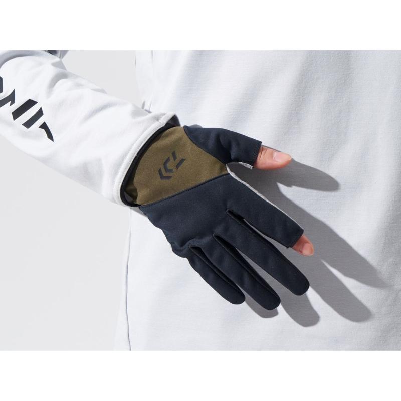 Lamp gloves -Winter glove- Navy　M〜XLサイズ DAIWA（ダイワ） DG-5324W 防風ライトゲームグローブ 2本カット