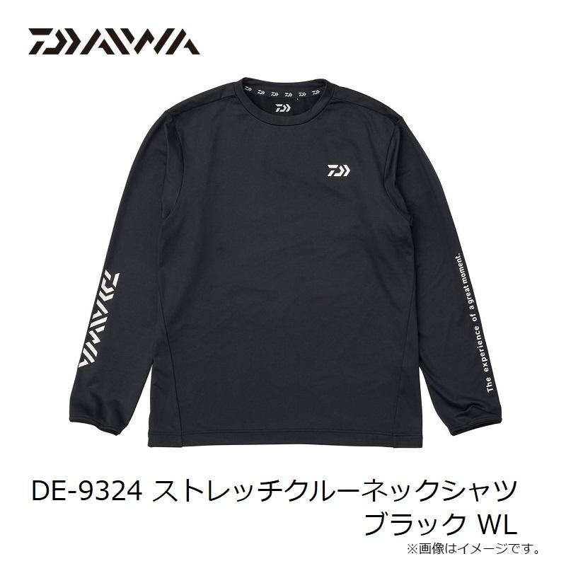 ヒートマット DAIWA（ダイワ） DE-9324 ストレッチクルーネックシャツ ブラック WL