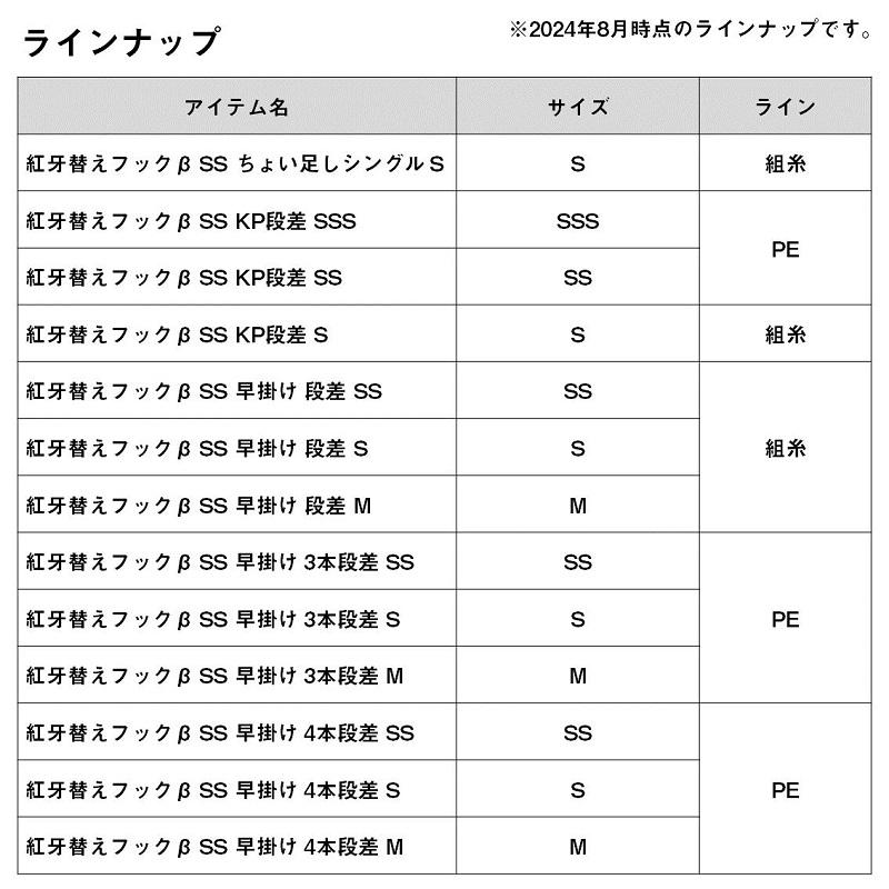 DAIWA（ダイワ） 紅牙替えフックβ SS 早掛け 4本段差 M : 釣具のFTO