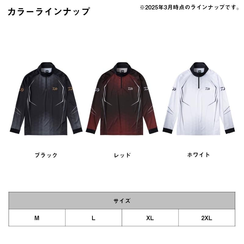 Daiwa レインウェア ブラック/グレー サイズ:XL DAIWA（ダイワ） DE-7525 ロングスリーブハーフジップシャツ ホワイト