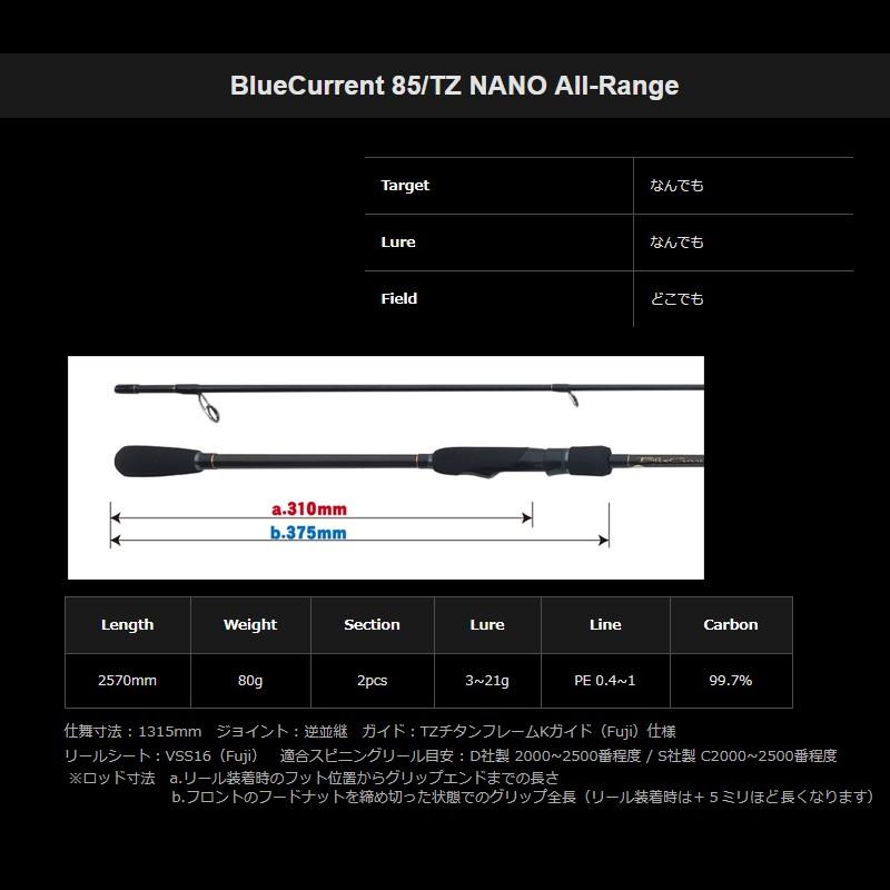 ヤマガブランクス ブルーカレント 85TZナノ : 釣具のFTO - 通販
