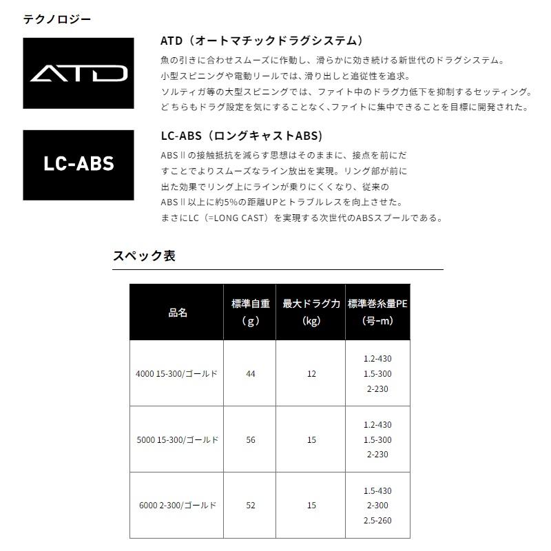 DAIWA（ダイワ） 23ソルティガ シャロースプール 4000 15-300 ゴールド