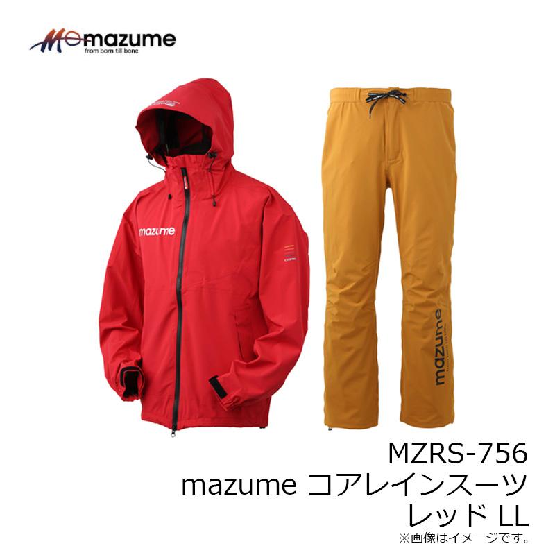 オレンジブルー MZRS-756 mazume コアレインスーツ レッド LL : 釣具の