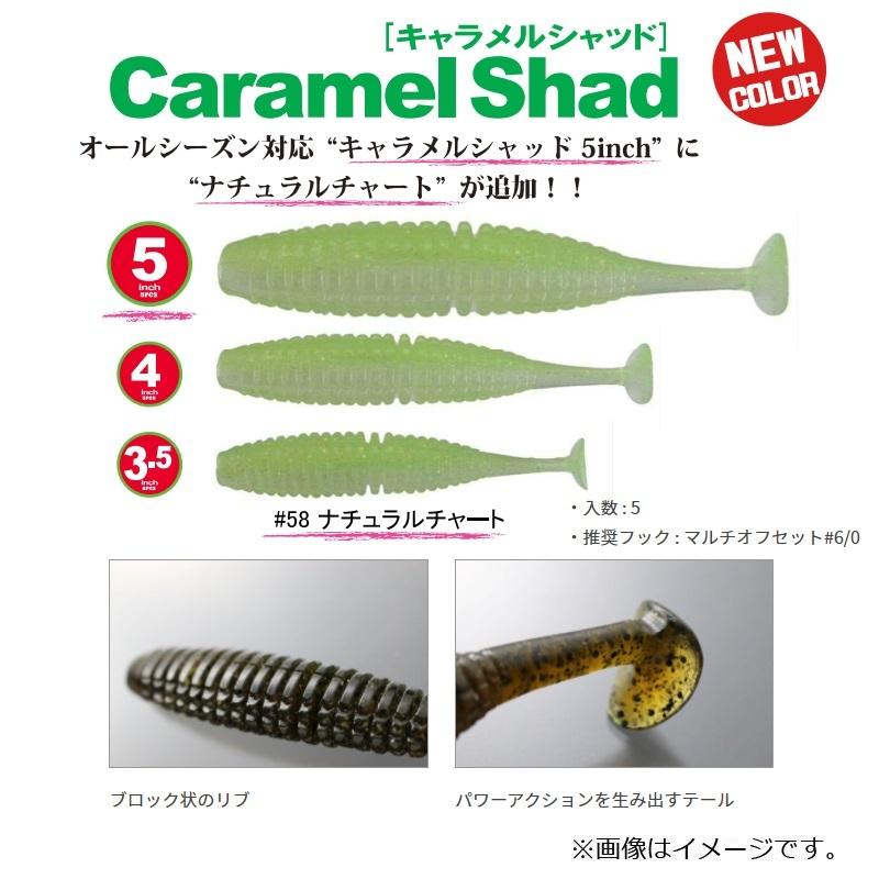 一誠 キャラメルシャッド 5インチ #58 ナチュラルチャート : 釣具のFTO