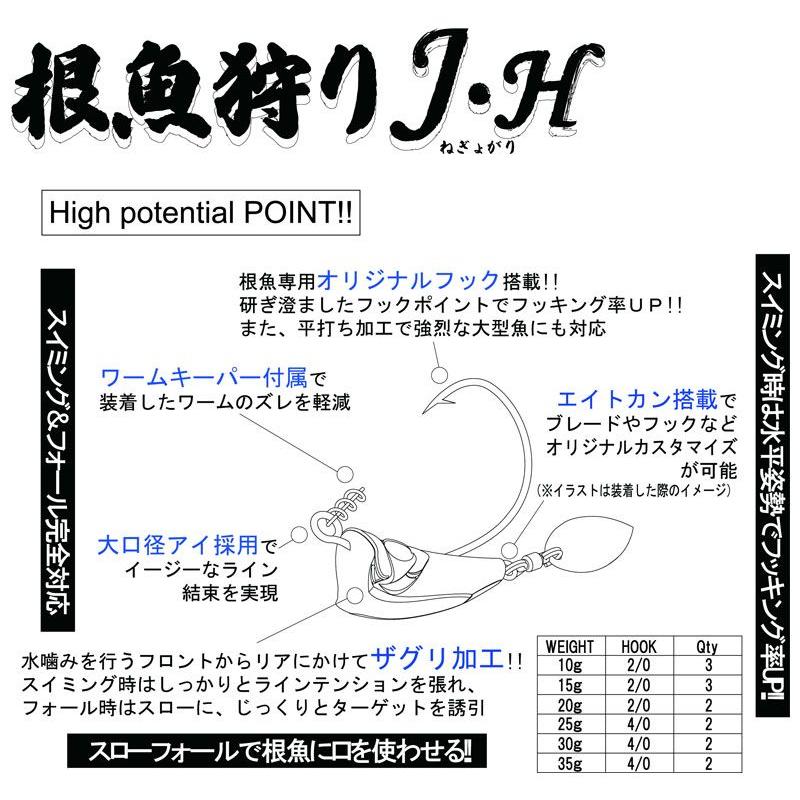 ルーディーズ　根魚狩りJ・H ネギョガリジグヘッド 25g #4/0 / ハタ カサゴ 根魚 ジグヘッド | ブランド登録なし | 01