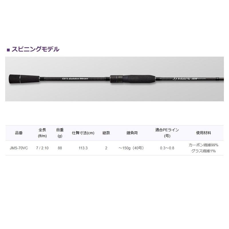 ゴールデンミーン JJ-Mack JJマックVC ボートアジングロッド JMS-70VC