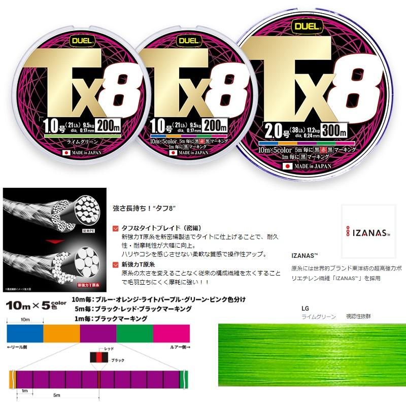 DUEL（デュエル） Tx8 300m 4.0号 H4346-5C 5色マーキング : 釣具のFTO