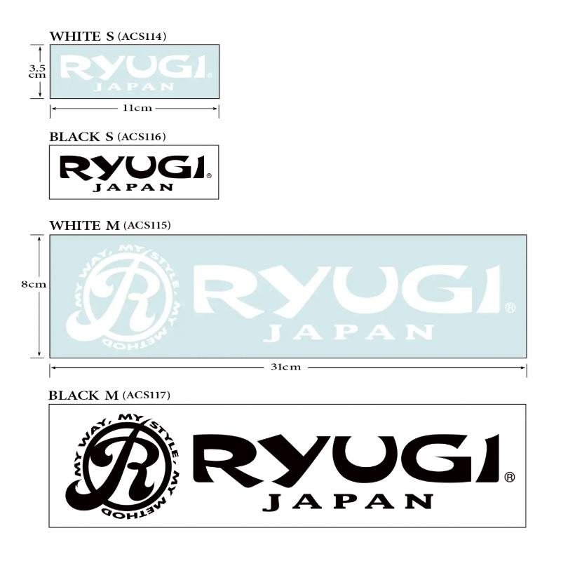 リューギ ACS117 RYUGIカッティングステッカー M 黒 : 釣具のFTO