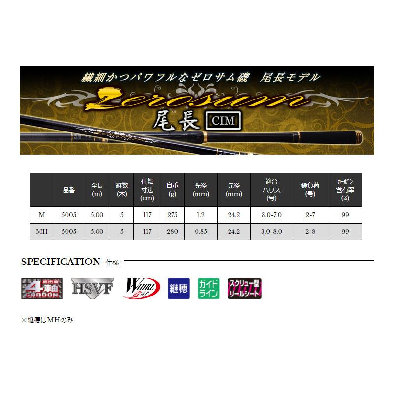 宇崎日新 ゼロサム磯 尾長 CIM M500 宇崎日新 ZEROSUM 磯 尾長 CIM M 5005 / ゼロサム磯 磯竿 : 釣具のFTO