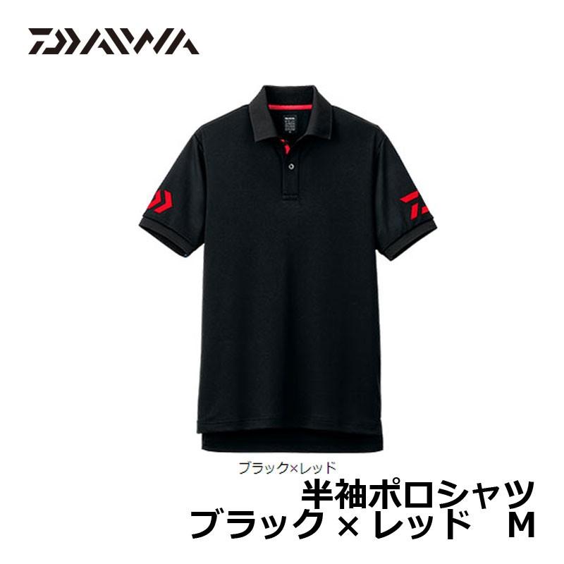 ダイワ DE-7906 半袖ポロシャツ ブラック×レッド 半袖 期間限定の激安セール シャツ Ｍ 新品未使用