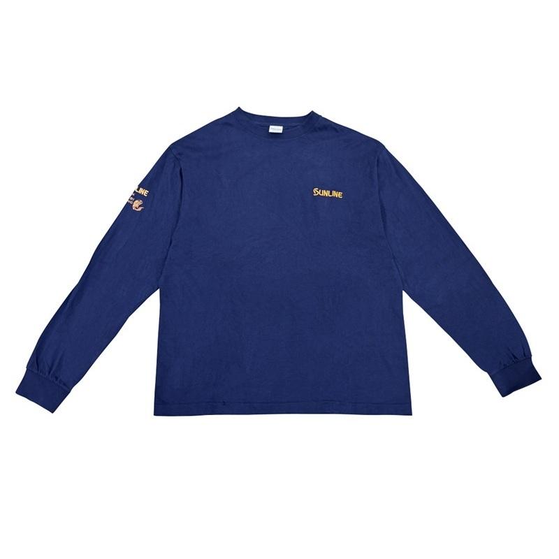サンライン SUW-15506LT コットンロングTシャツ ネイビー XL : 釣具の