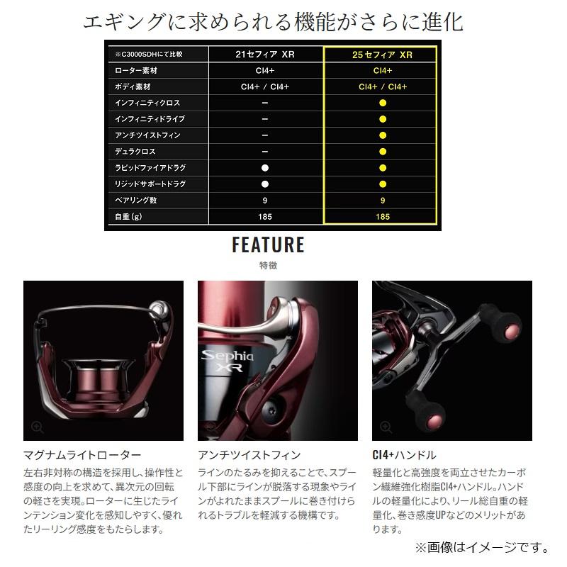 シマノ（SHIMANO） 25セフィアXR C3000SHG / エギング リール : 釣具の