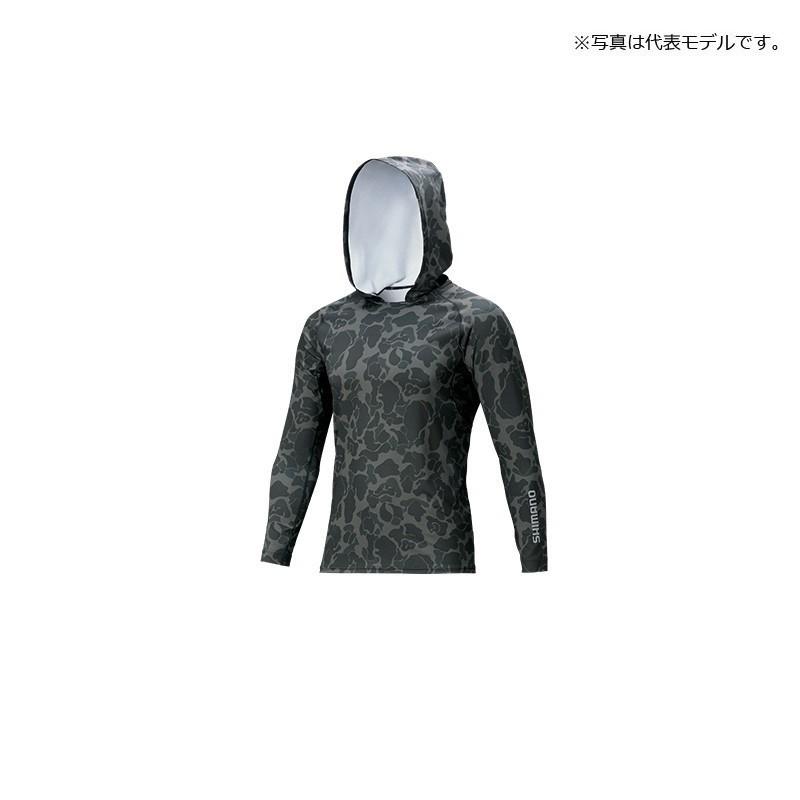 シマノ　IN-062Q SUN PROTECTION ロングスリーブフーディシャツ ブラックダックカモ L / シャツ アンダーウェア 吸水速乾 UVカット フード付き4,697円