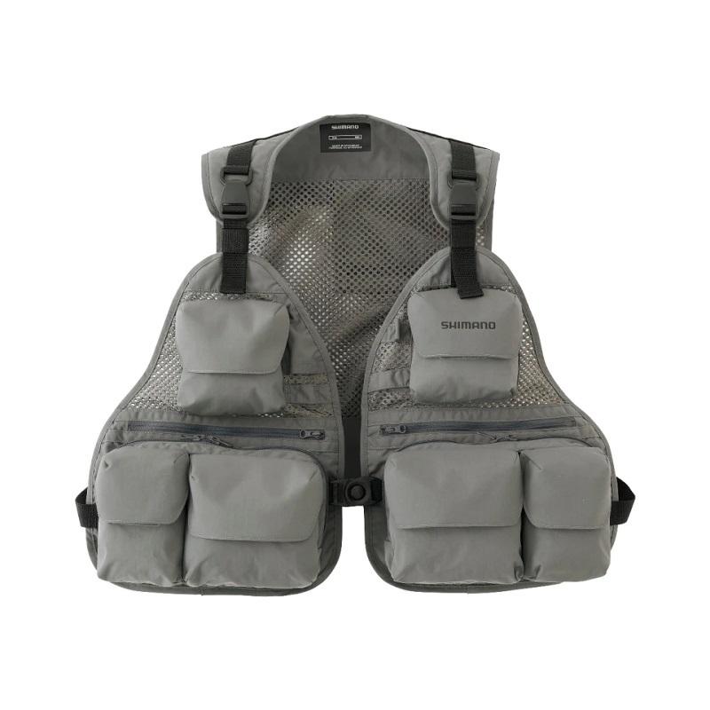 【美品】シマノ VE-066V ストリームメッシュベスト 渓流 トラウト フライ シマノ（SHIMANO） VE-066V ストリームメッシュベスト グレー : 釣具の