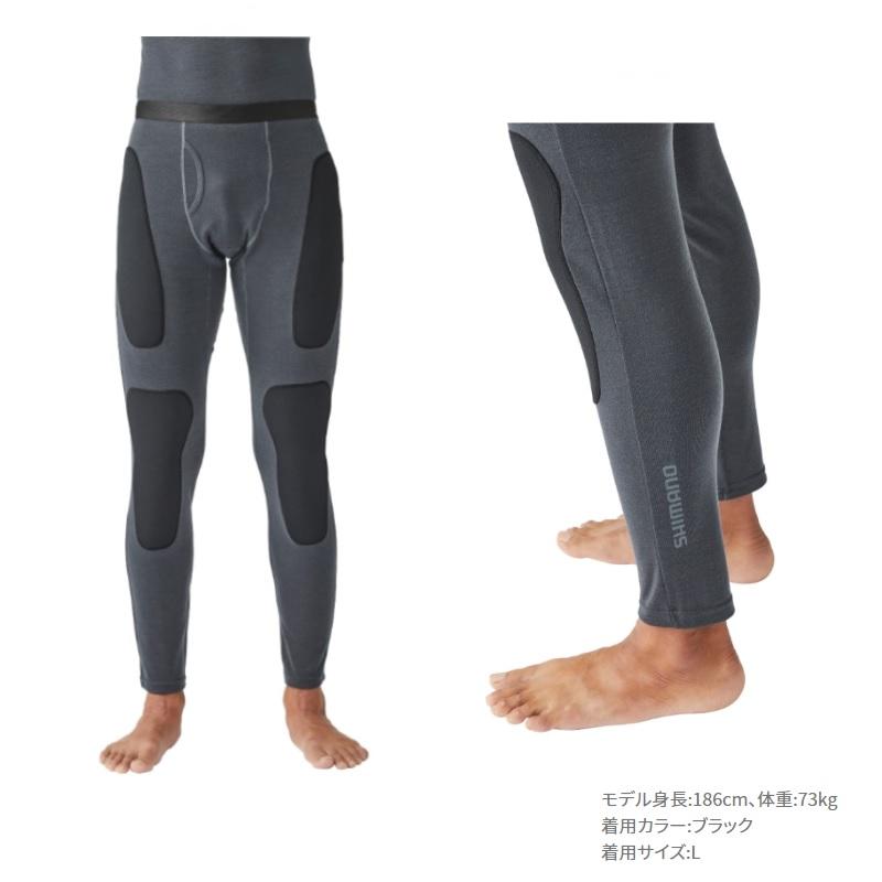シマノ IN-012V プロテクトウォームタイツ XL ブラック　【釣具　釣り具】 シマノ（SHIMANO） IN-012V プロテクトウォームタイツ XL ブラック