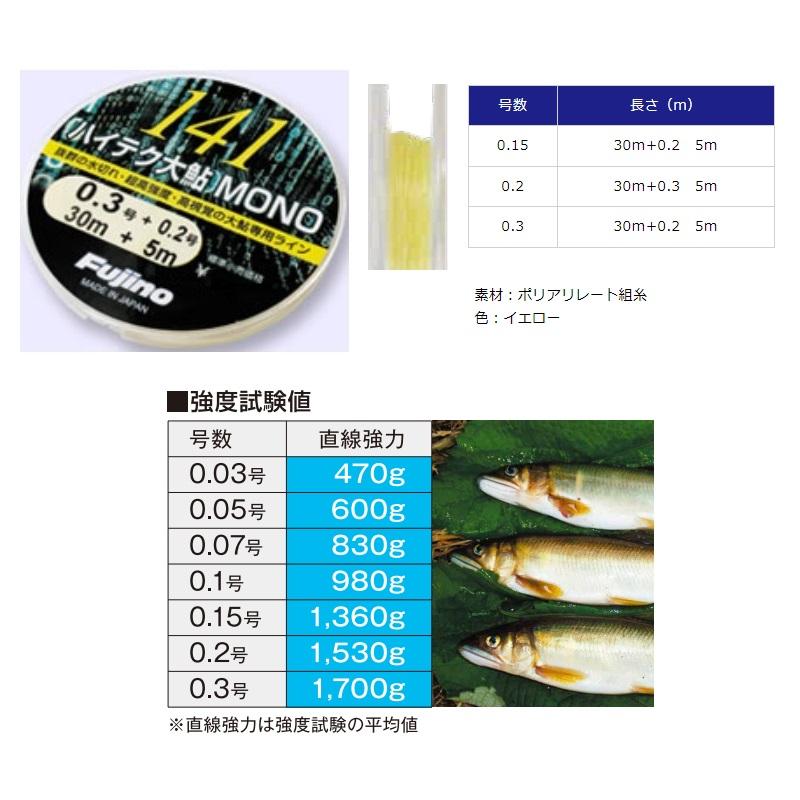 フジノライン A-86 141ハイテク大鮎MONO 0.3号 : 釣具のFTO - 通販