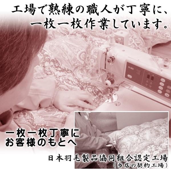 羽毛布団 打ち直しリフォーム セミダブル(170×210cm) サイズ変更可能 綿100%柔らかめ 超長綿60サテン生地／羽毛洗浄再生込み料金・羽毛洗浄クリーニング |  | 10