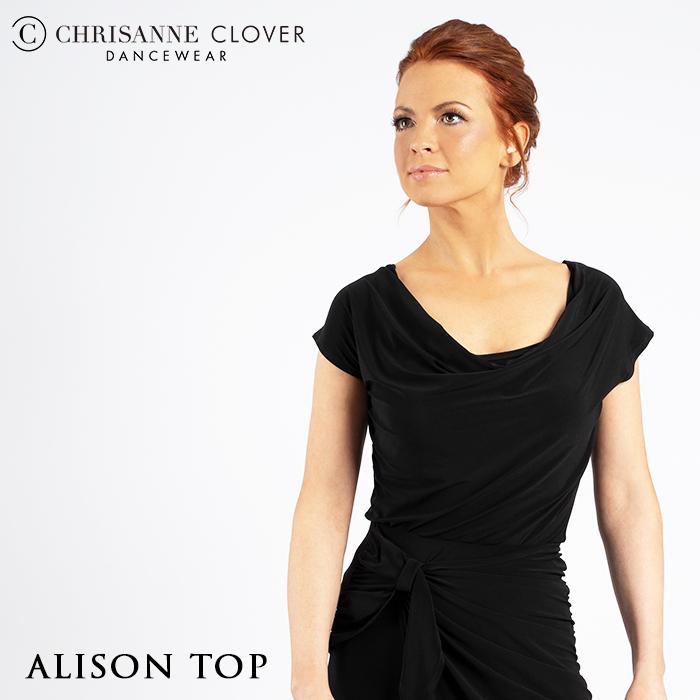 【クリスアンクローバー】黒トップス 社交ダンス クリスアン ブラック トップス 社交ダンス 社交ダンス衣装
