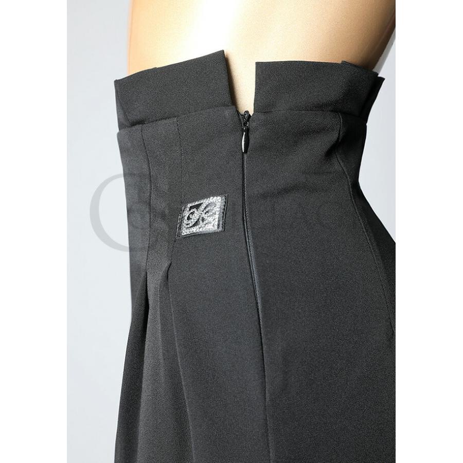 社交ダンス 社交ダンス衣装 パンツ 練習着 黒 PopconAtelier ポップコンアトリエ ハイウエスト・ストレートダンスパンツ(ブラック) モダン ラテン スタンダード ポップコンアトリエ ハイウエスト ストレートダンスパンツ 89cm