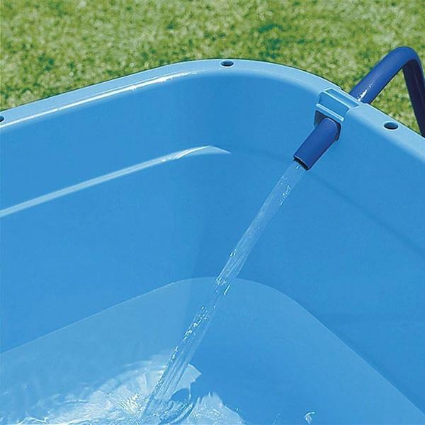 【ジョンマンジ】大型タライ　ロープ付き　水出口あり　水槽 水色　10個 TONBO（新輝合成） トンボ 角型タライ ジャンボ 水抜き栓付 60型