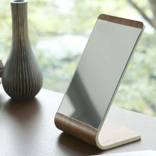 1円 海外並行輸入正規品 山崎実業 リン スタンドミラー ブラウン 6737 卓上ミラー 鏡 ミラー 天然木 ナチュラル おしゃれ シンプル 北欧 木製 木目