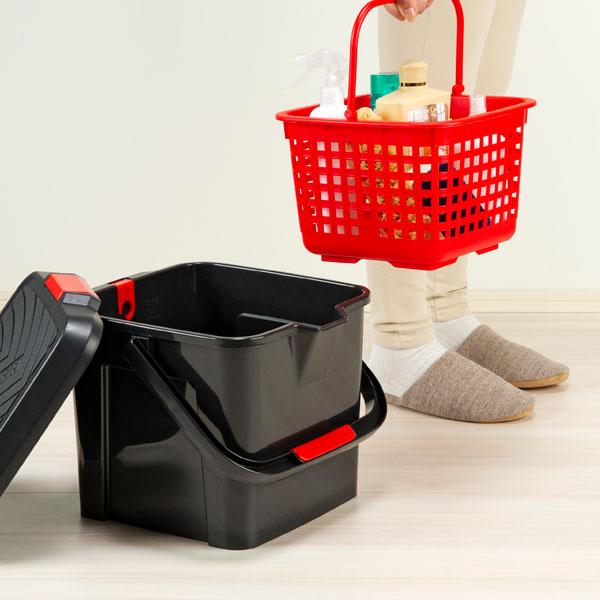イノマタ化学 かしこいバケツ 17L 3216 ｜ バケツ 洗車 踏み台 フタつき ばけつ カゴつき 日本製 ステップ 潮干狩り 掃除用品 角型 | イノマタ化学 | 09