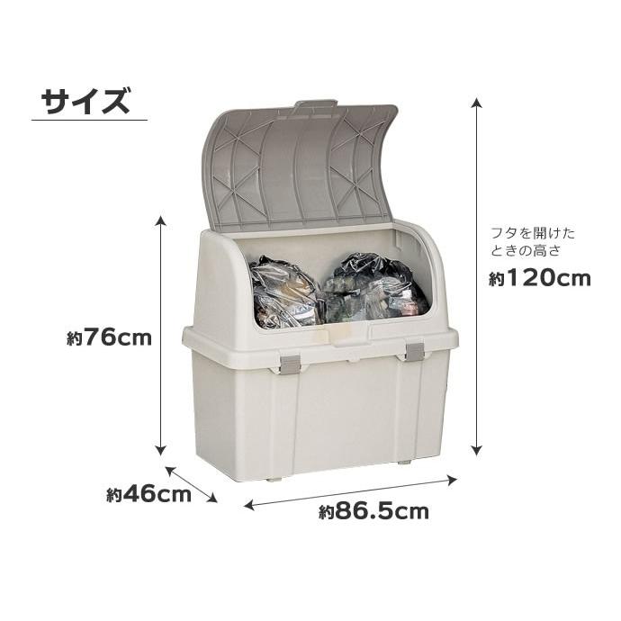 リッチェル ゴミ箱 屋外 大容量 屋外ストッカー（仕切りなし） 220L グレー N220C ｜ ごみ箱 ダストボックス ベランダ 大型 外置き｜yh-beans｜07