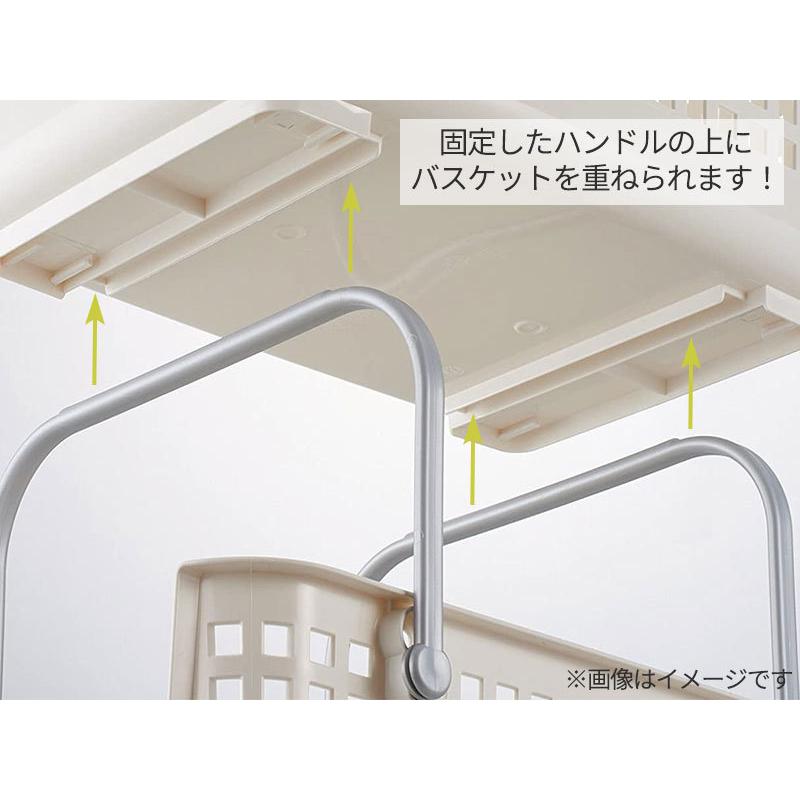 Like-it スカンジナビアスタイル ランドリーバスケット 2段+キャスター付き 3点セット ワイド ブラウン SCB-6・SCB-7・SC-01|yh-beans|04