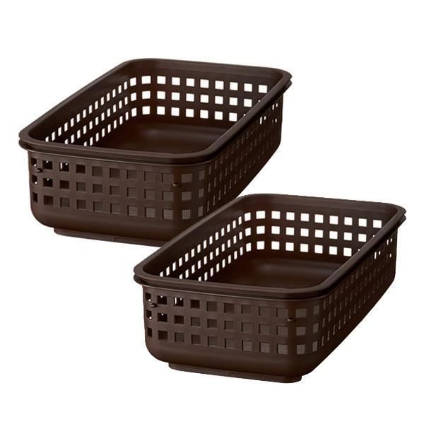 吉川国工業所 脱衣カゴ ランドリーバスケット SS ブラウン 2個セット