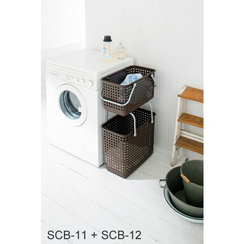 リユースマン倉敷、ランドリーバスケット、ブラウン、収納 Amazon｜プラスチック製収納バスケット、ハンドル付き編みバスケット