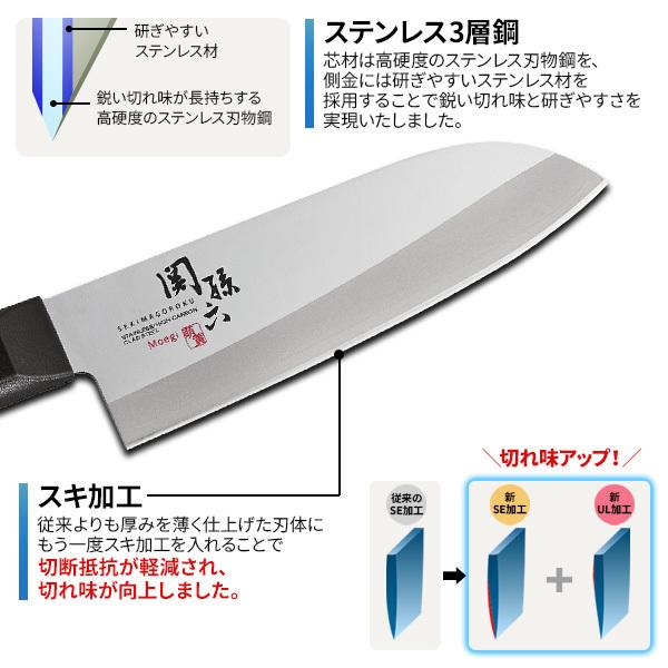 関孫六 貝印 包丁 萌黄 小三徳包丁（食洗器対応） 刃渡り14.5cm AE2901