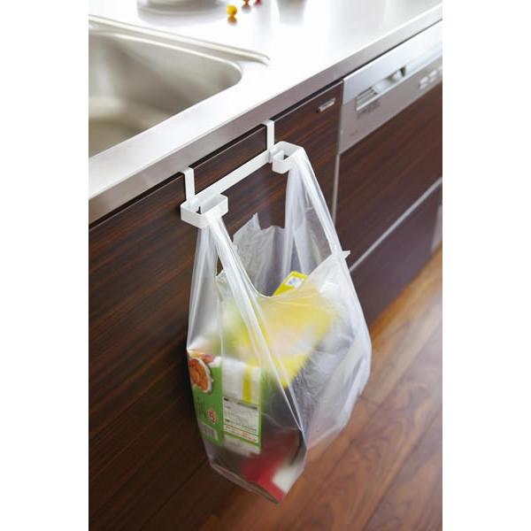 山崎実業 タオル掛け プレート レジ袋＆タオルハンガー ホワイト 7918