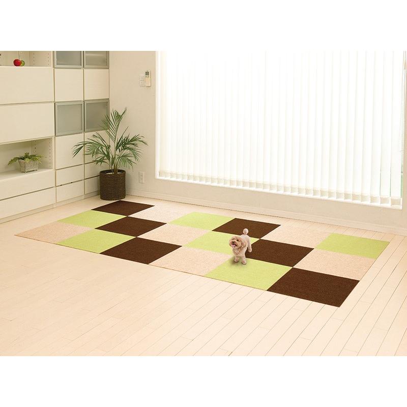 LEC タイルカーペット ぴたQ 吸着タイルマット 45×45cm ベージュ LEC タイルカーペット ぴたQ 吸着タイルマット 45×45cm ベージュ
