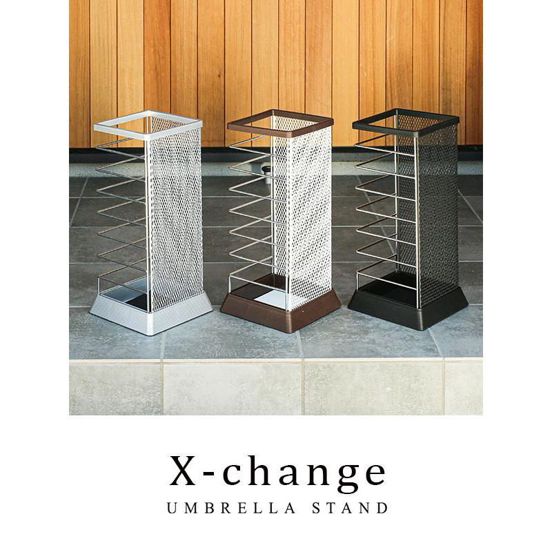 Umbrella Stand 傘と物置ける台 山崎実業 傘立て Xチェンジ カサタテ 角型 MR-BK ブラック 5575 ｜ 傘