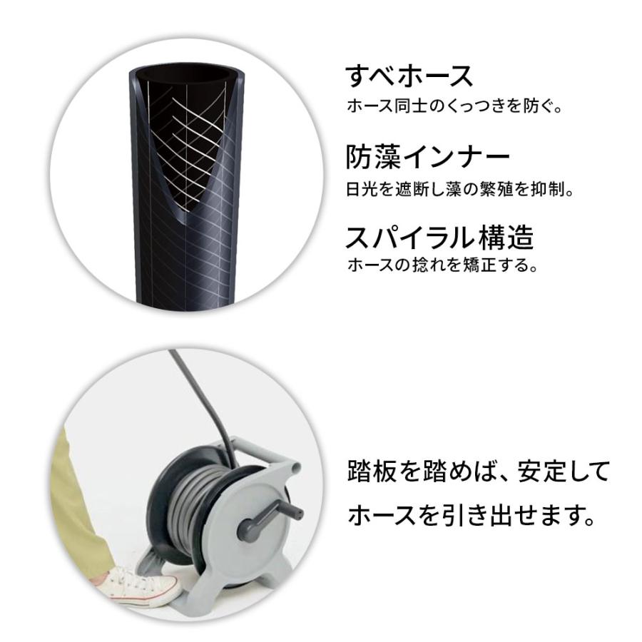 タカギ（takagi） ホースリール オーロラBASE 20m チャコールグレー