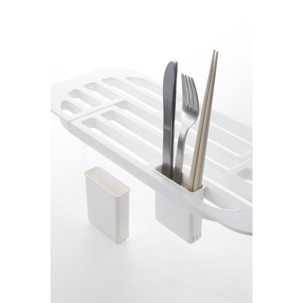 山崎実業 アクア 伸縮水切りラック ホワイト 2895 ｜ 水切りトレー