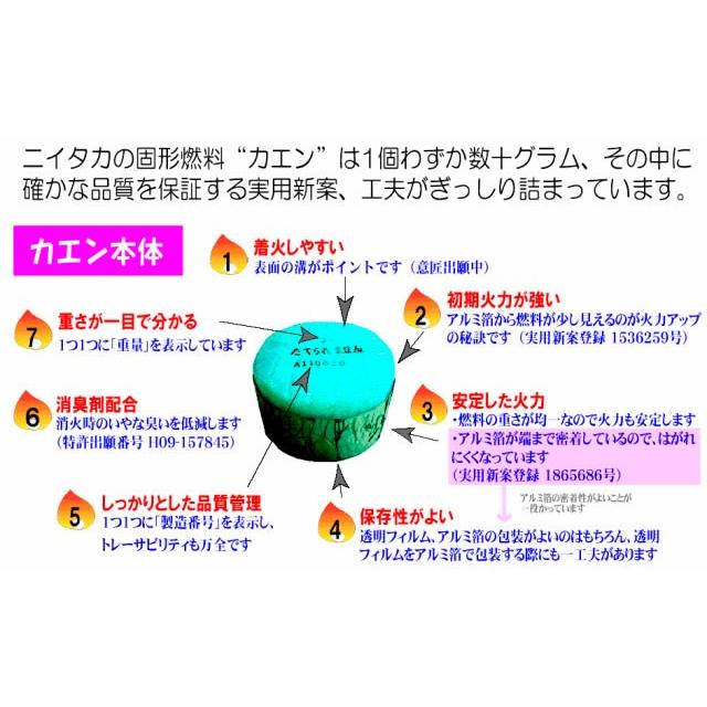 ニイタカ 固形燃料 カエン ニューエースE 25g 20個入×16セット ｜ 陶板