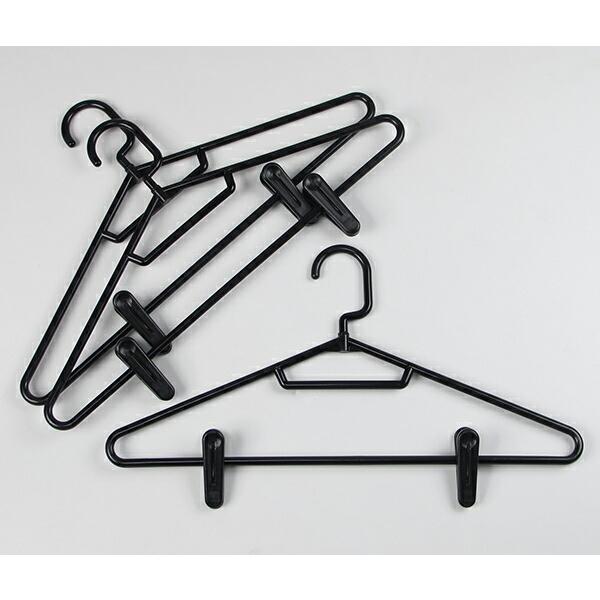 サワフジ スマートハンガー クリップ付 ブラック 3本組 ｜ 衣類