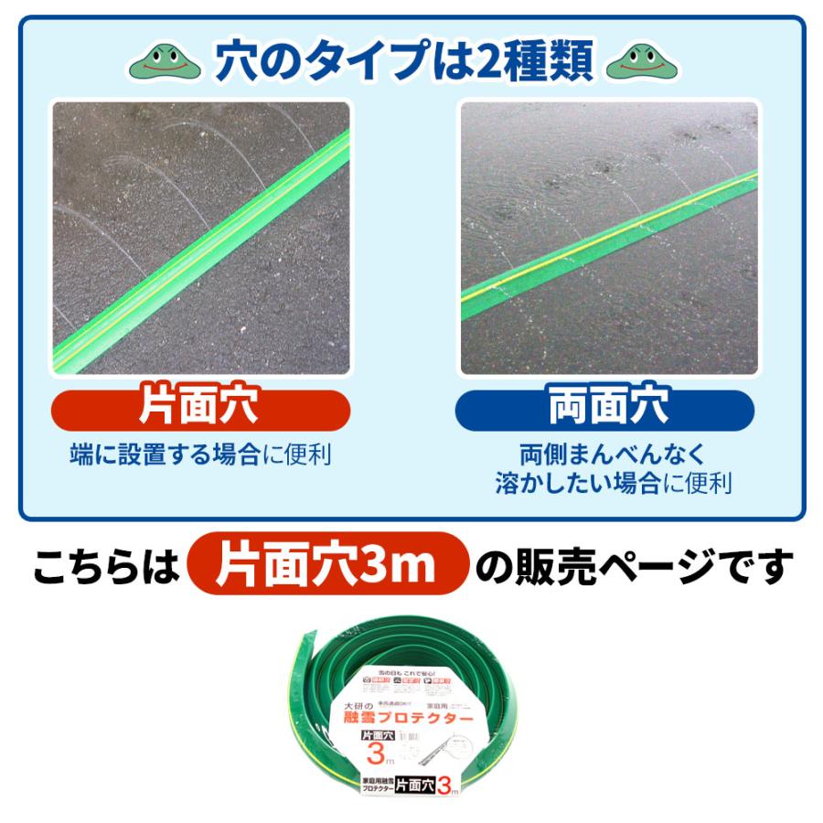 融雪ホース 大研の融雪プロテクター 3m 片面穴 グリーン KUP-03S