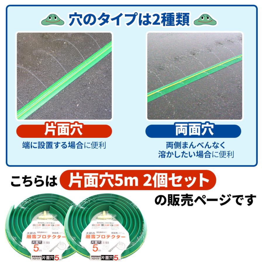 融雪ホース 大研の融雪プロテクター 5m 片面穴 グリーン 2個セット KUP