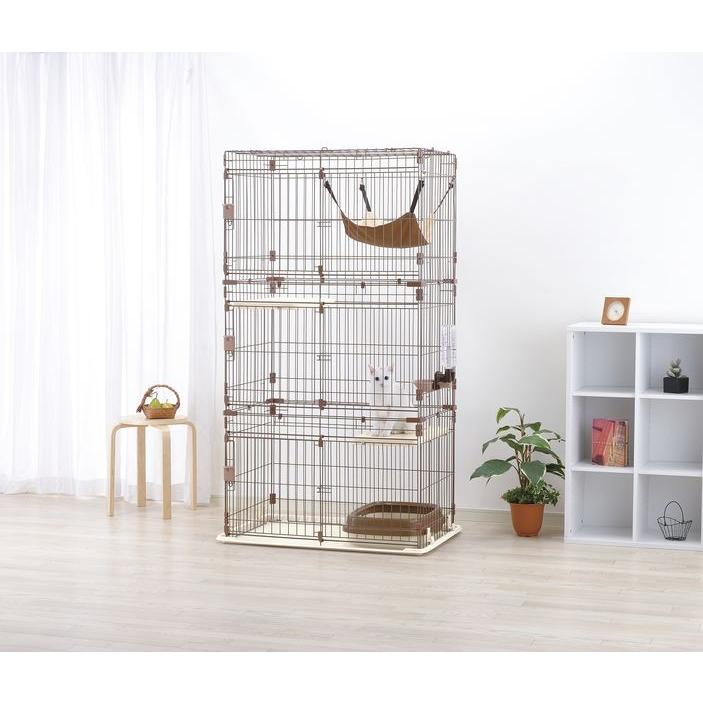 組み立て済み！ リッチェル製 木製猫用3段ケージ　送料込み　おまけ付き リッチェル 猫用 サークル キャットケージ ケージ 3段 猫