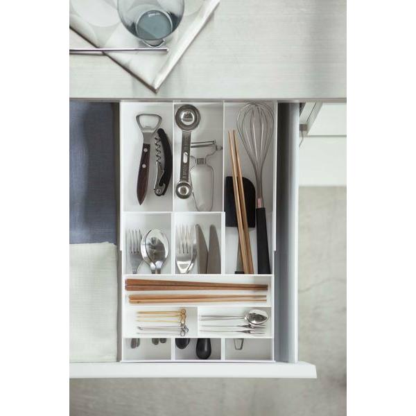 山崎実業 カトラリーケース プレート 伸縮＆スライド カトラリートレー