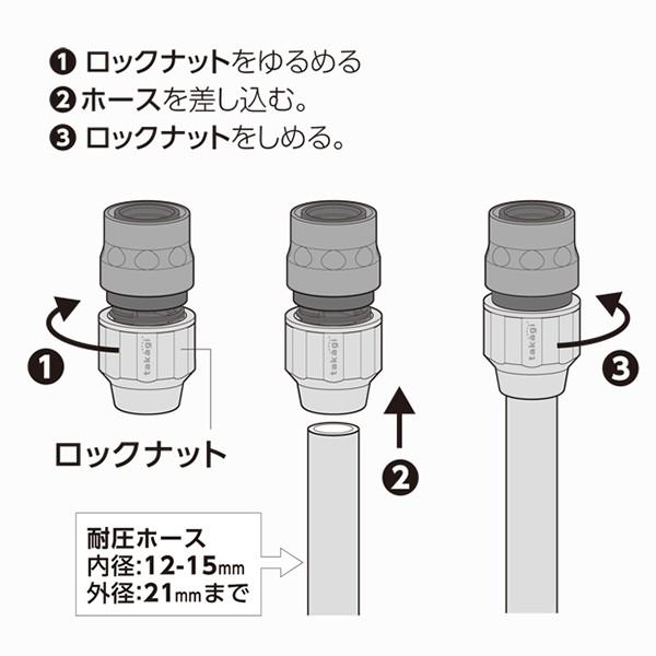 タカギ（takagi） コネクター ラクロックコネクター G1079GY ｜ ホース