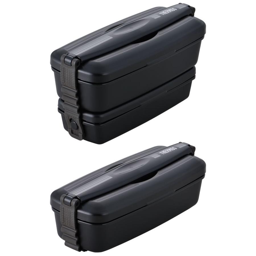 サーモス 弁当箱 男子 フレッシュランチボックス 900ml ブラックグレー DJB-905W | THERMOS 2段 メンズ ランチボックス|yh-beans|02