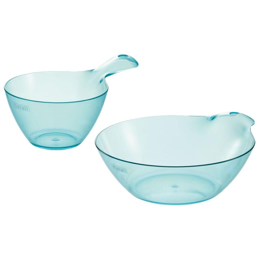 リッチェル 湯おけ 手おけ 風呂イス カラリ バス用品3点セット アクアブルー 湯おけ×手おけ×腰かけ30H | バス小物 バスチェア 洗面器|yh-beans|02
