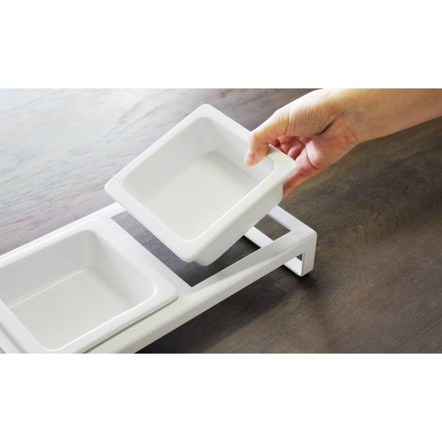 山崎実業 フードボール tower タワー ペットフードボウルスタンドセット ホワイト 4206 | ペット エサ入れ 食器台 水飲み ツイン|yh-beans|06